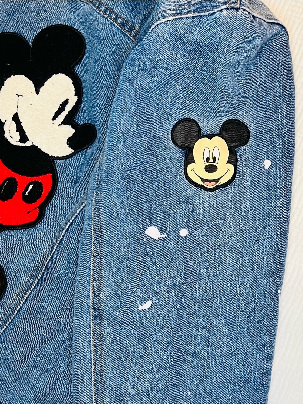 Disney Blue Denim Jacket with Mickey Mouse Patch - Picture 3 of 16